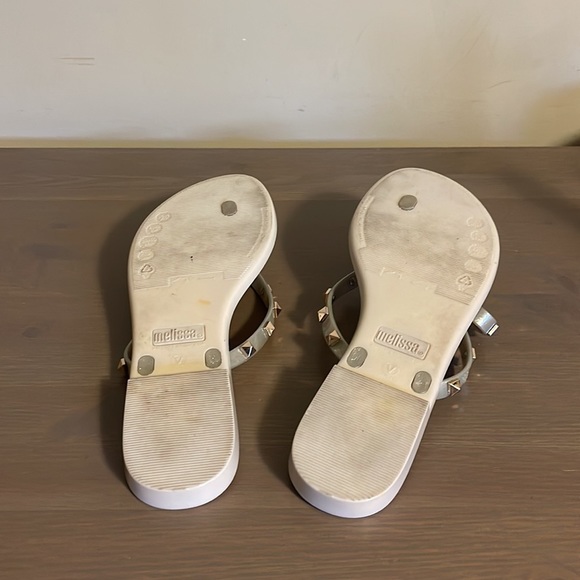 Melissa Gold Studded Cream and Silver Jelly Sandals - Women’s Size 10 - Picture 6 of 6